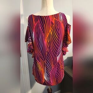 Vibrant Blouse with Cutout Shoulders by Worthington